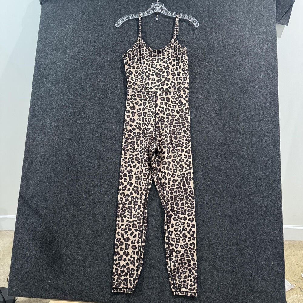 Good American Performance Sculpt Jumpsuit Women's 3 Large Brown Leopard One